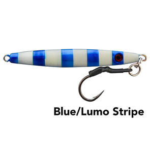 Black Magic Flutter Jig - Blue / Lumo Stripe