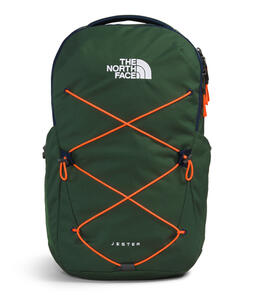 The North Face Jester Backpack - Pine Needle / Power Orange