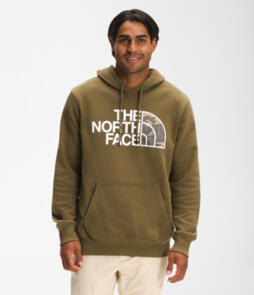 The North Face Men’s Half Dome Pullover Hoodie - Military Olive / Multi-Color Print
