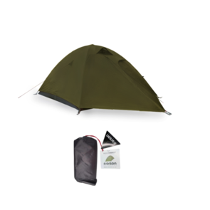 Orson Nomad 3 'All Weather' Lightweight Hiking Tent with Groundsheet - Olive Green