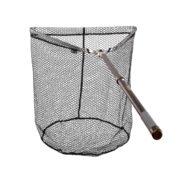 McLean Angling Tri Folding Telescopic Weigh Rubber Net - Brown/Black