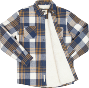 Just Another Fisherman Seaport Shearling Shirt - Navy / Brass Check