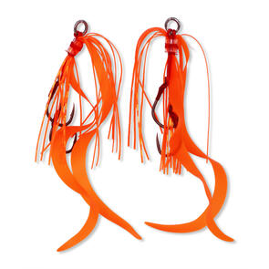 Ocean Angler Kabura Slider Assist Rig Twin Pack - Curly Orange Gold