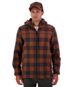 Swanndri Men's Hudson Wool Jacket - Shadow / Rusty Check