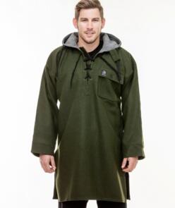 Swanndri Men's Original Wool Bushshirt with Lace-up Front - Olive