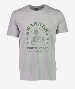 Swanndri Men's The Trail T Shirt - Grey Marle / Forest