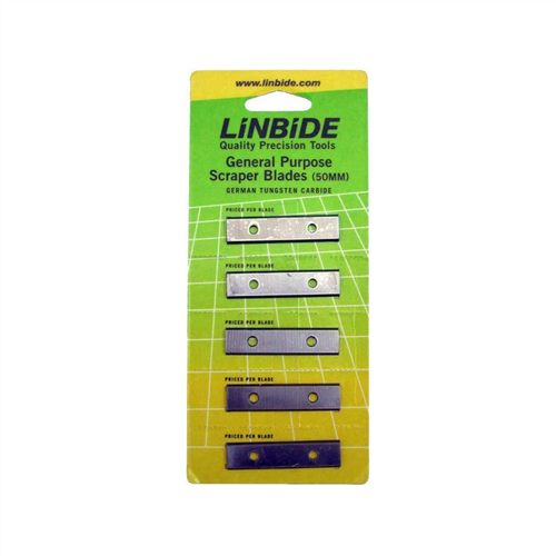 Linbide 50mm Scraper Blades  - 5 per card