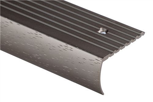 Strongbond Champagne Commercial Hammered 7844 Stair Nosing Aluminium Floor Trim 2.44m
