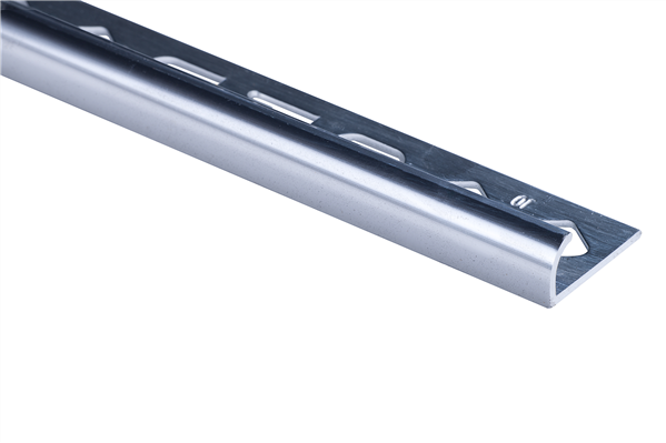 Roberts TRA100-B Bright Silver Finish Round Edge Aluminium Tile Trim 10 x 2500 mm