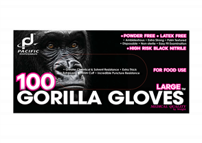 Pacific Disposables Gorilla Black Nitrile Gloves