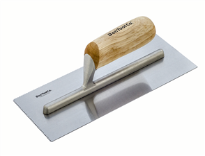 Bon V2 Wooden Handle Notched Trowel Fixed Handle