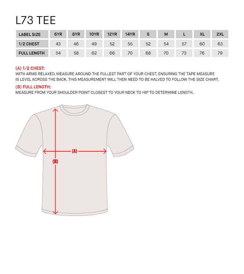 Lotto T Shirt Size Chart