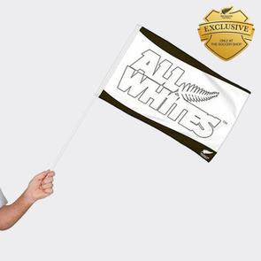 All Whites Hand Waver Flag