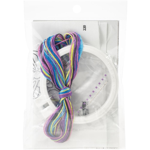 Design Works Punch Needle Kit 3.5" Round - Butterfly