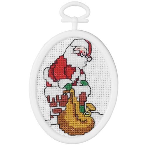 Janlynn Mini Counted Cross Stitch Kit 2.75" - Down The Chimney