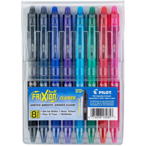 Pilot Frixion Ball Gel Pens, Erasable, Fine Point - 8 pack