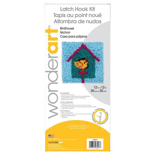 Wonderart 12 inch x 12 inch Latch Hook Kit, Sunshine Rainbow, Acrylic Yarn Cotton Canvas, Size: 12 x 12