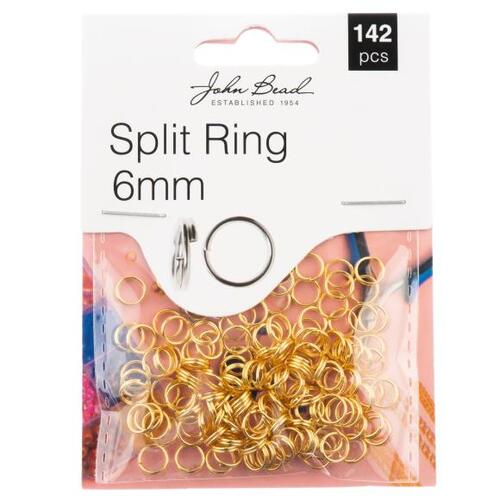 John Bead Split Ring Gold 6mm 142/Pkg