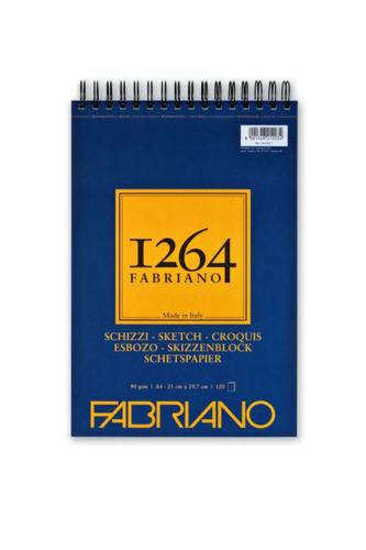 Fabriano 1264 Sketch Pad Spiral (Short  Side) 90gsm