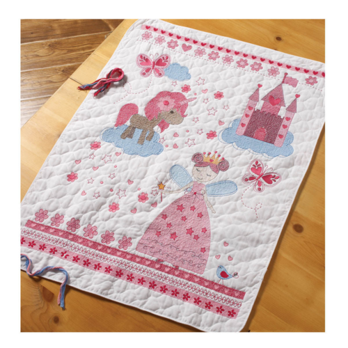 Bucilla Stamped Cross Stitch Crib Cover Kit - Fairytale Princess