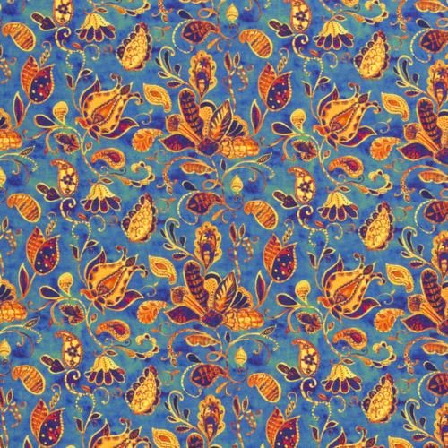 Nooteboom Cotton Jersey - Digital Printed Paisley #18990 - Colour 5 - Cobalt