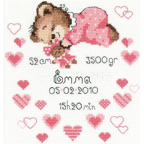 Riolis  Girls Birth Sampler - Cross Stitch Kit