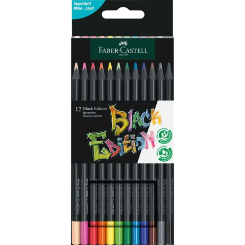 Faber-Castell Black Edition Colour Pencils - Box of 12 | The Ribbon Rose