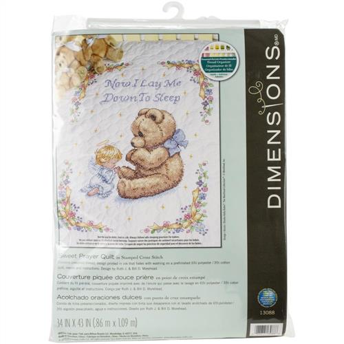 Dimensions Baby Hugs Baby Express Quilt Stamped Cross Stitch Kit, 43 x 34