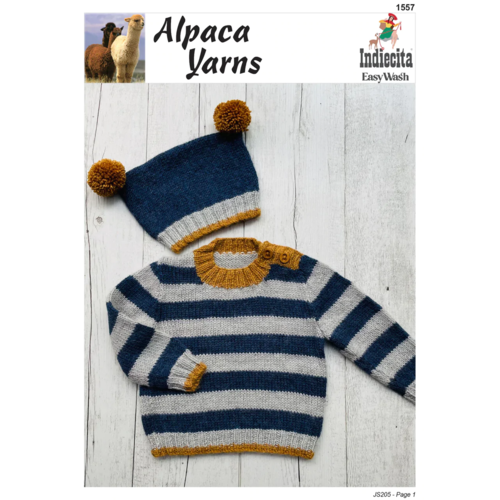 Alpaca Yarns Knitting Kit / Pattern - 1557 Sweater & Beanie