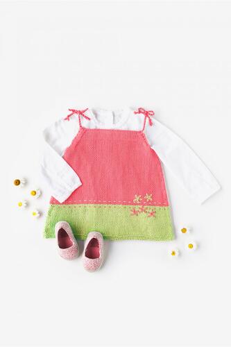 DMC Pinafore Dress 8ply 0 to 24 months