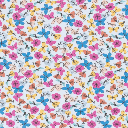 Nooteboom Cotton Jersey - Printed Butterflies #19585 - Colour 03 - Blue