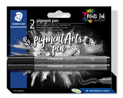 Staedtler Pigment Arts Pen Intense Black 2 Pcs