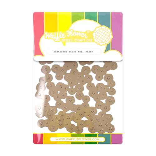 Waffle Flower Scattered Stars Foil Plate