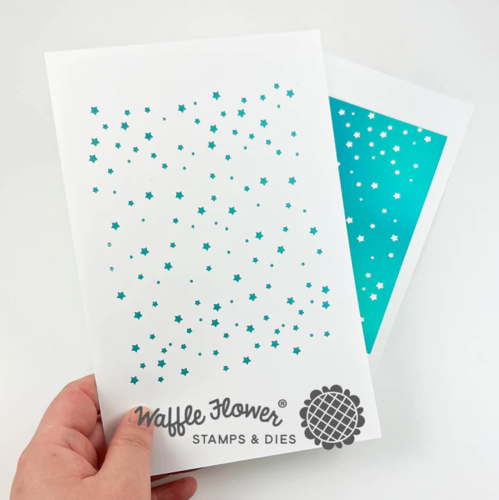 Waffle Flower Scattered Stars Foil Plate