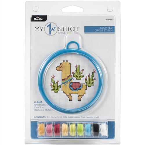 Bucilla /My 1st Stitch Mini Counted Cross Stitch Kit 3 Llama