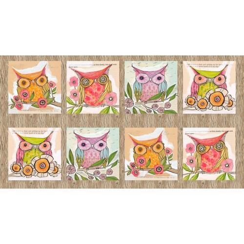 Free Spirit Well Owl Be - 24"/ 60cm Panel
