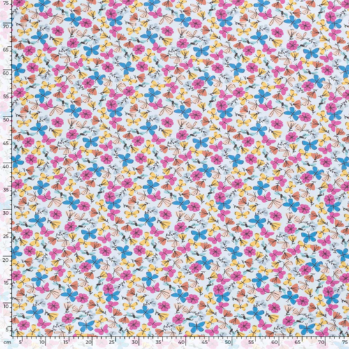 Nooteboom Cotton Jersey - Printed Butterflies #19585 - Colour 03 - Blue