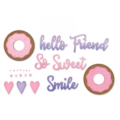 Sizzix Thinlits Die Set 9PK - Phrases, Sweet & Donut