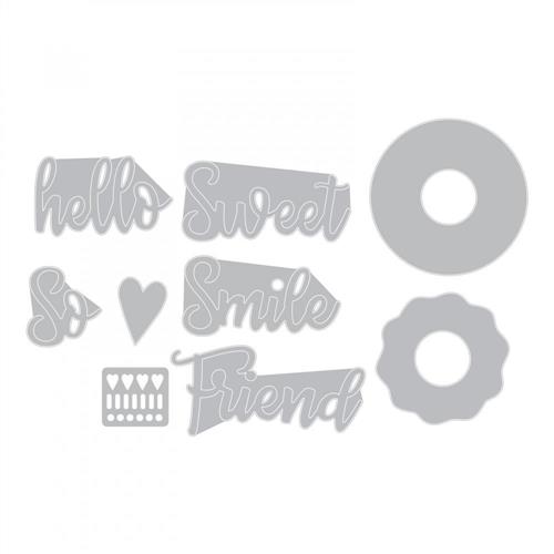 Sizzix Thinlits Die Set 9PK - Phrases, Sweet & Donut