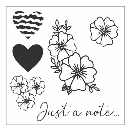 Sizzix  Framelits Die Set 8PK w/6PK Stamps Floral Hello