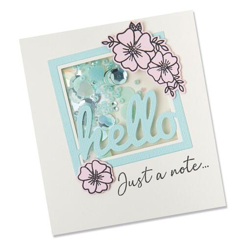 Sizzix  Framelits Die Set 8PK w/6PK Stamps Floral Hello