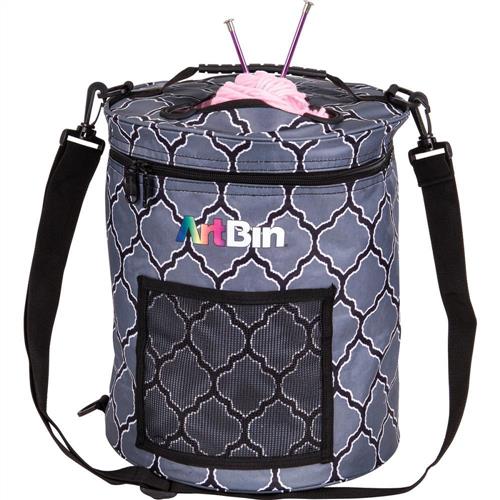 ArtBin Yarn Drum 12"X12.75" Gray Print The Ribbon Rose