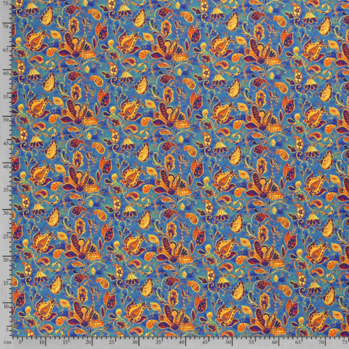 Nooteboom Cotton Jersey - Digital Printed Paisley #18990 - Colour 5 - Cobalt