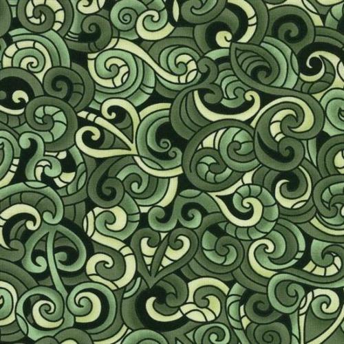 Nutex Kiwiana Fabric - Moko Green