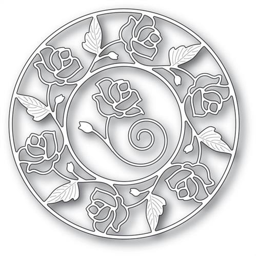 Memory Box  Stained Glass Rose Circle Frame - Dies