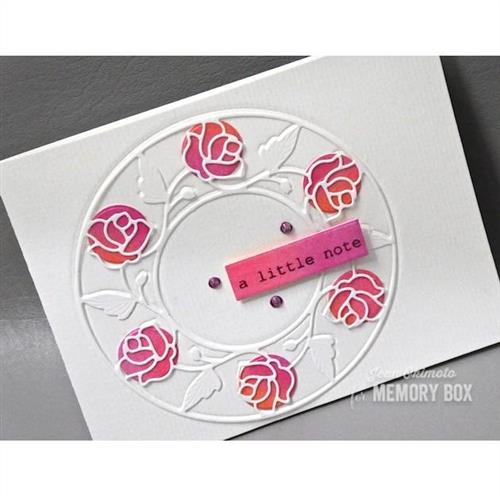 Memory Box  Stained Glass Rose Circle Frame - Dies