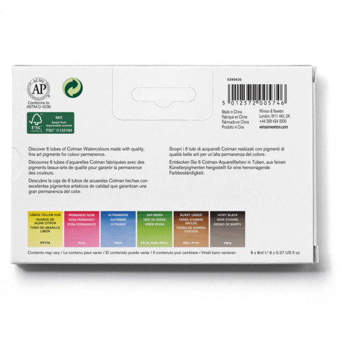 Winsor & Newton Cotman Watercolour - 6 Tube Set
