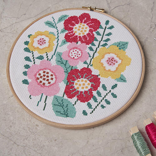 Modern Cross Stitch Pattern, Rose Cross Stitch Pattern, Flower