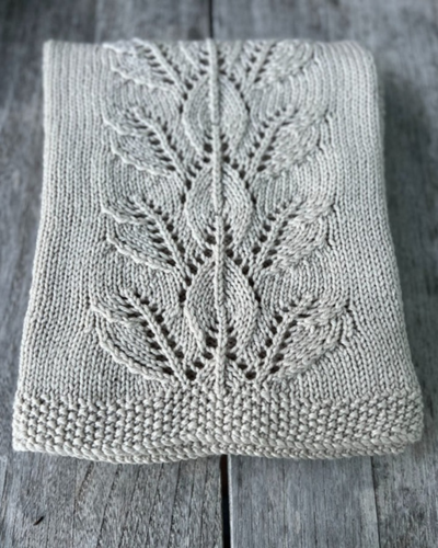 The Kiwi Stitch & Knit Co Autumn Leaves Blanket - 8ply Knitting Pattern / Kit