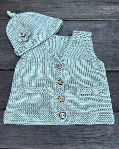 The Kiwi Stitch & Knit Co Ava & Archie Vintage Vest & Hat Pattern